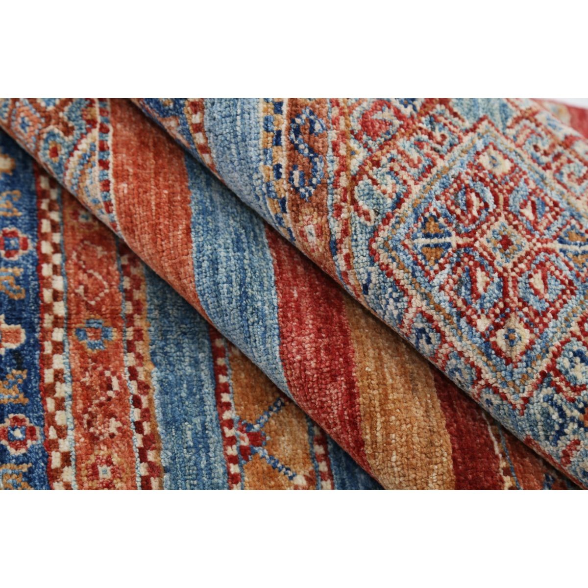 Khurjeen 6x8 Handmade Double Knotted Washable Wool Rug - Colorful