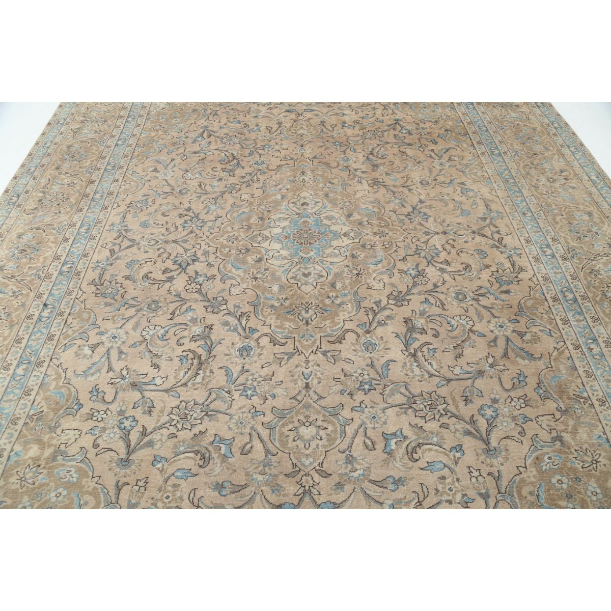 Vintage 10x13 Handmade Double Knotted Washable Wool Rug - Soft Hues
