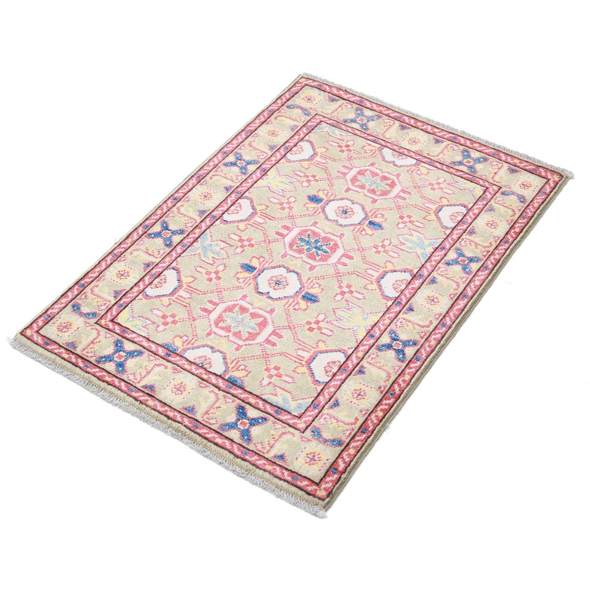 Revival 2x3 Handmade Double Knotted Washable Wool Rug - Colorful