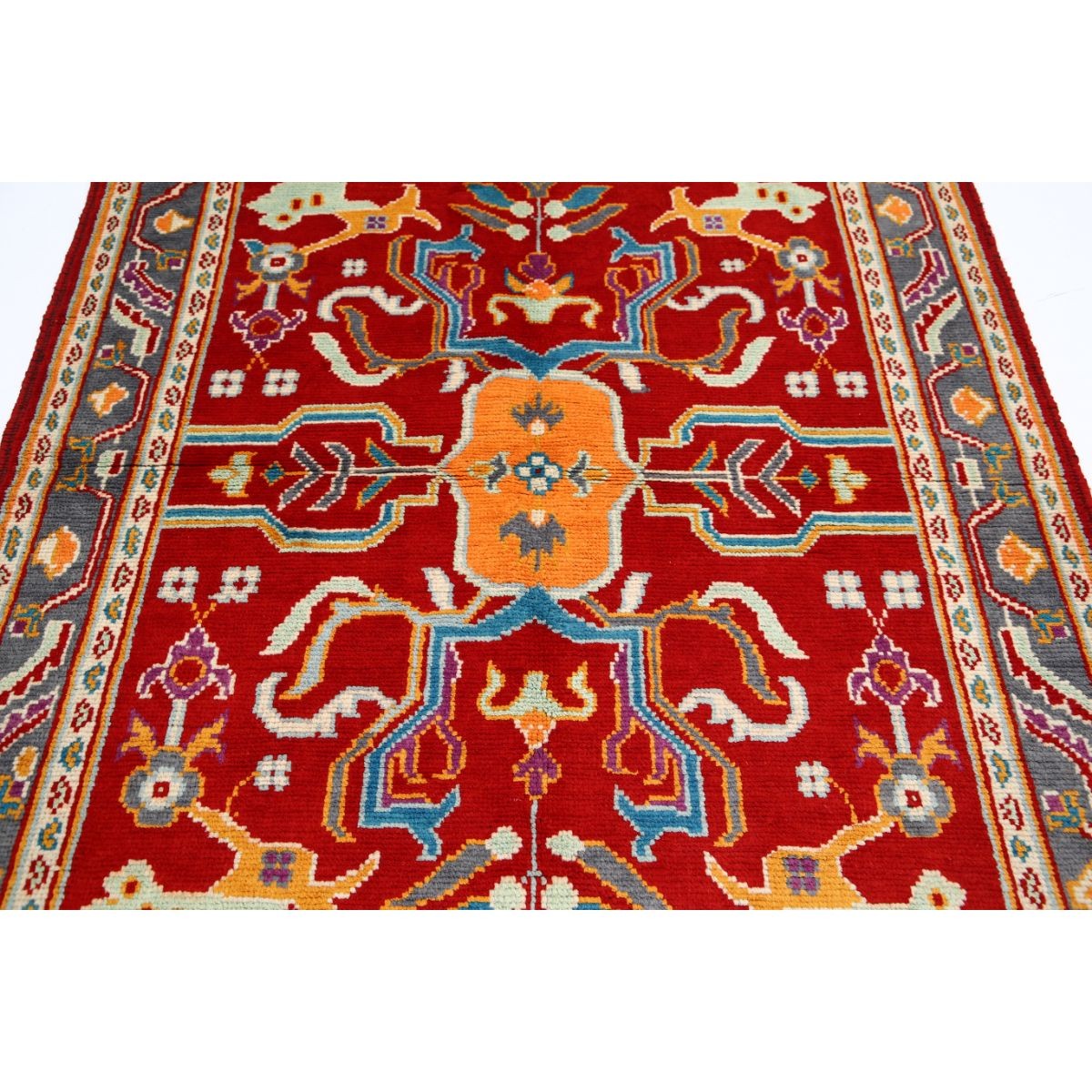 Revival 5x6 Handmade Double Knotted Washable Wool Rug - Colorful