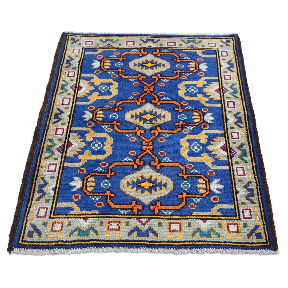 Revival 3x4 Handmade Double Knotted Washable Wool Rug - Colorful