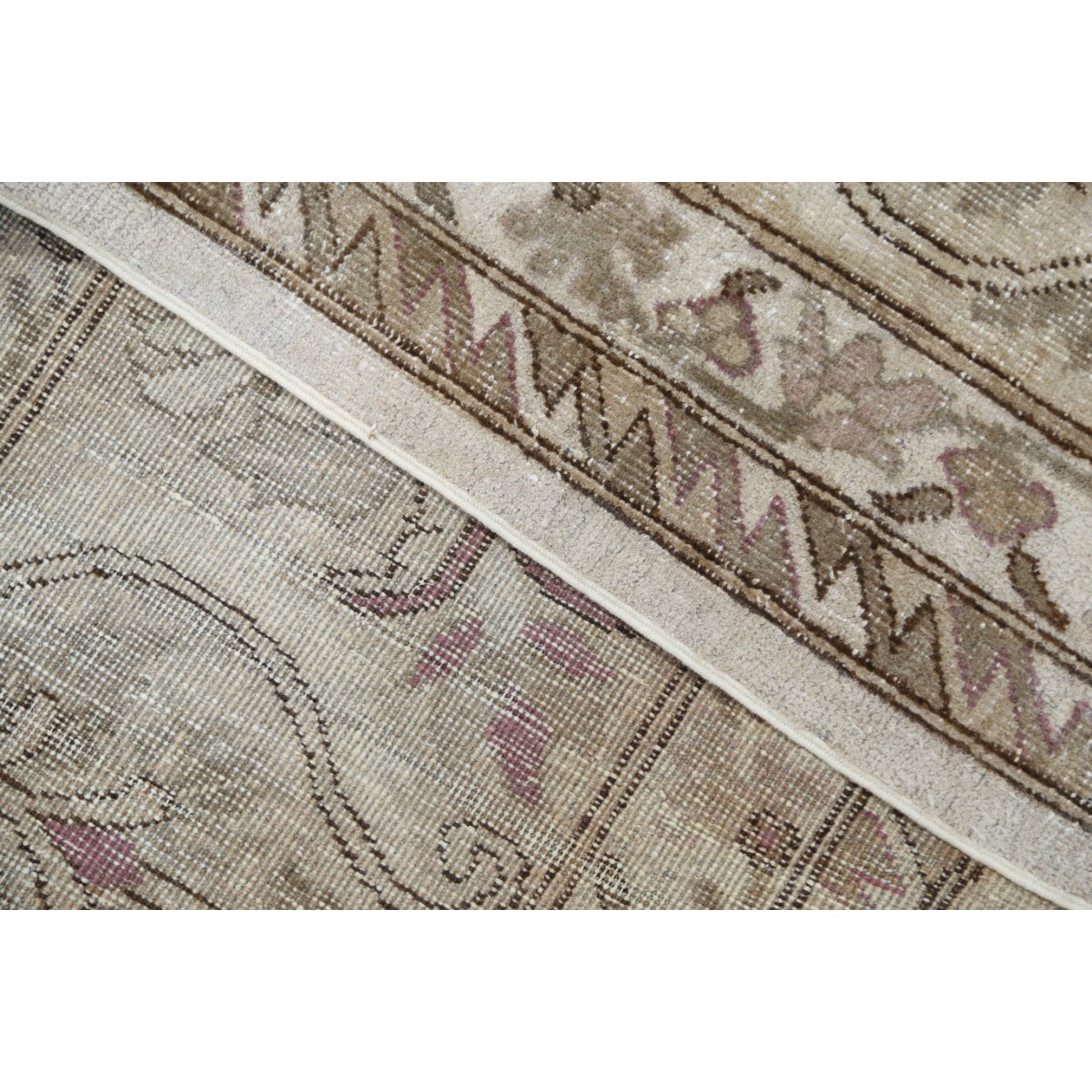Vintage 12x23 Handmade Double Knotted Washable Wool Rug - Soft Hues