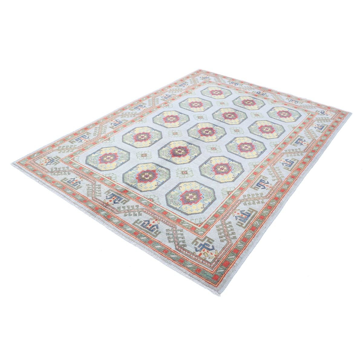 Revival 6x8 Handmade Double Knotted Washable Wool Rug - Colorful