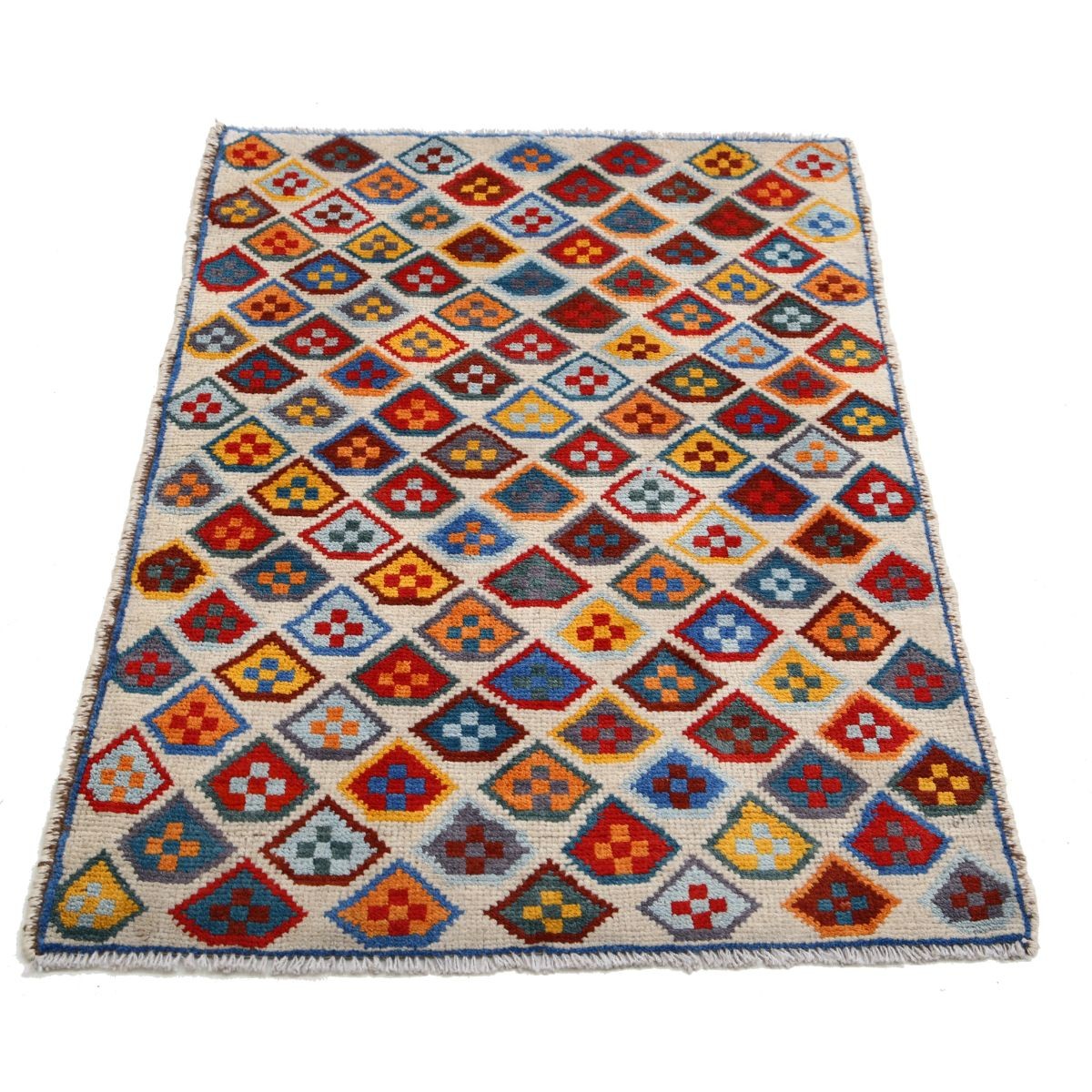 Revival 3x4 Handmade Double Knotted Washable Wool Rug - Colorful
