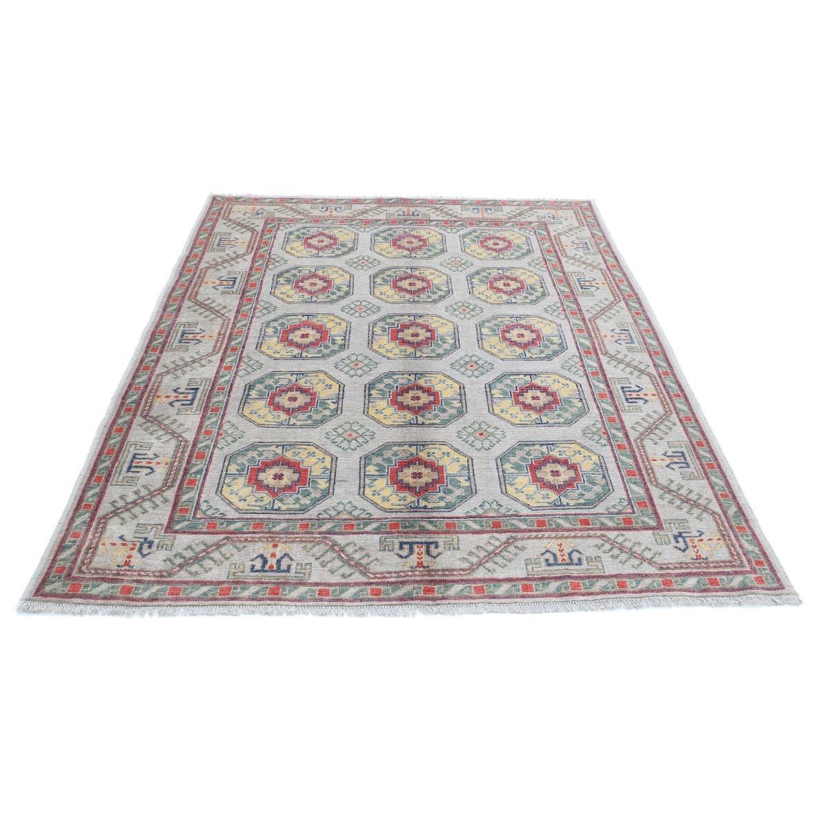 Revival 6x8 Handmade Double Knotted Washable Wool Rug - Colorful