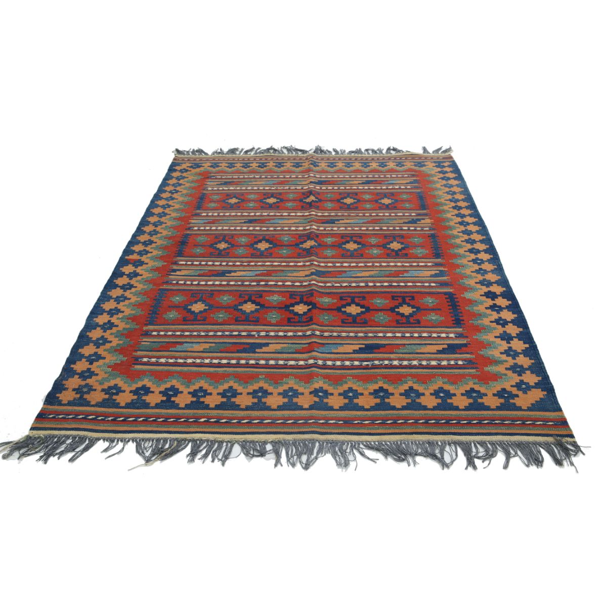 Kafkaas 5x7 Hand Woven Washable Wool Rug - Colorful