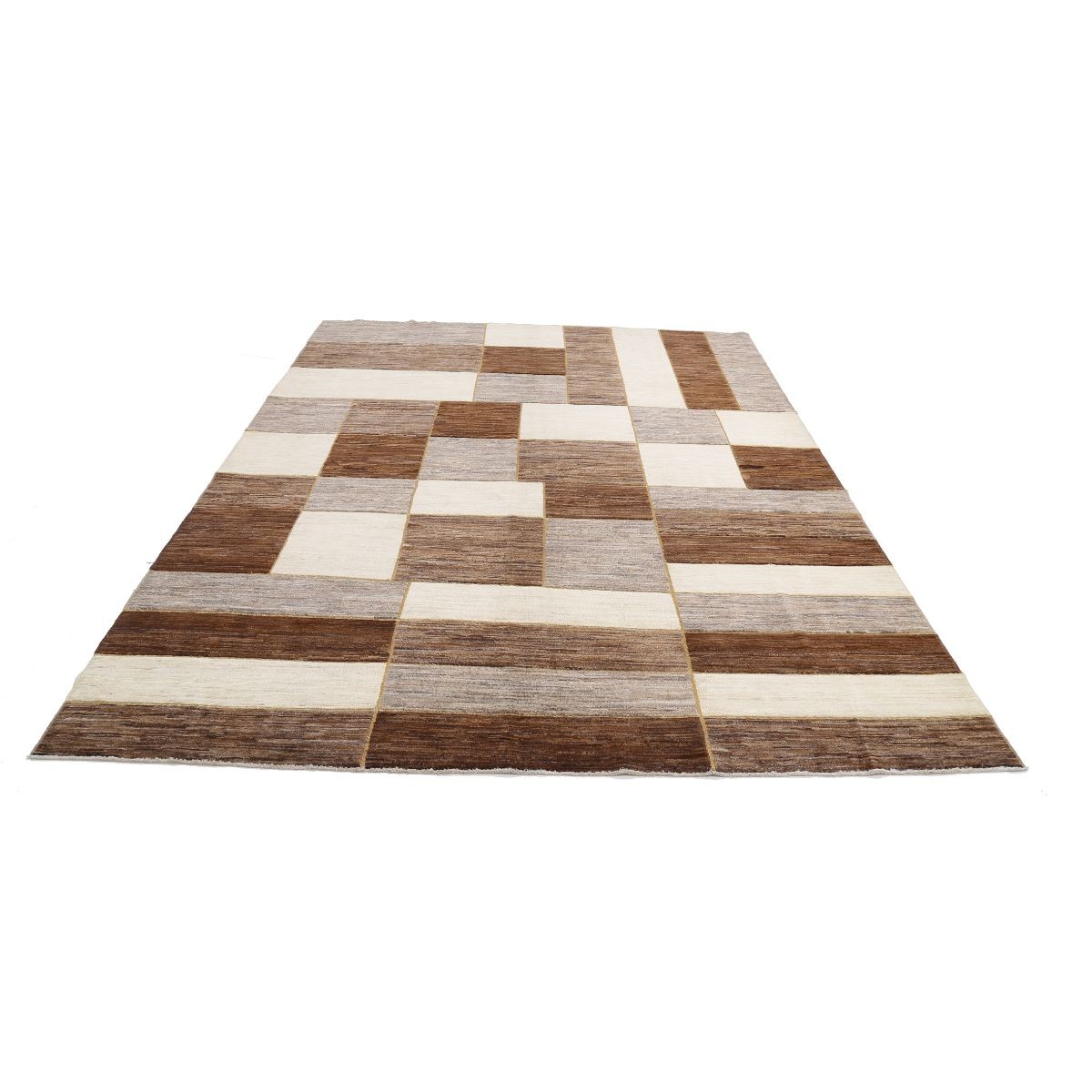 Modcar 7x9 Handmade Double Knotted Washable Wool Rug - Colorful