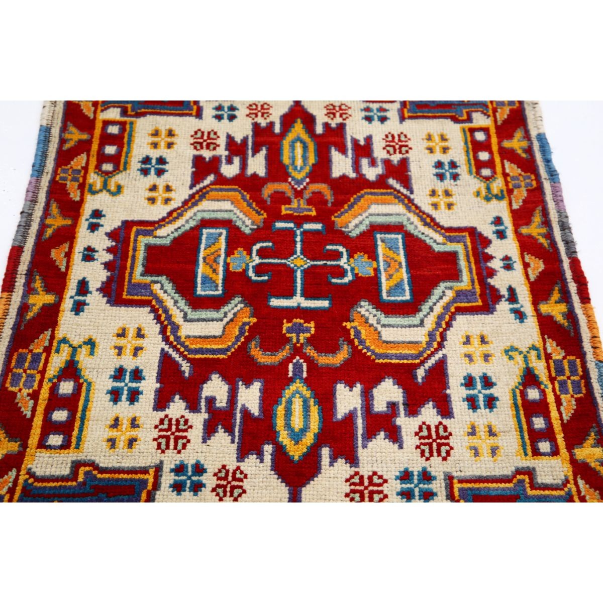 Revival 3x4 Handmade Double Knotted Washable Wool Rug - Colorful
