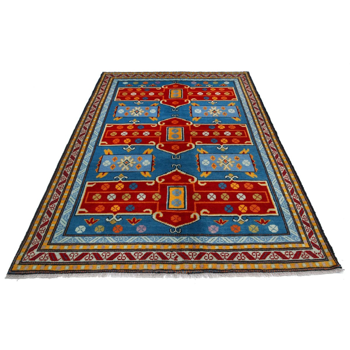 Revival 6x8 Handmade Double Knotted Washable Wool Rug - Colorful