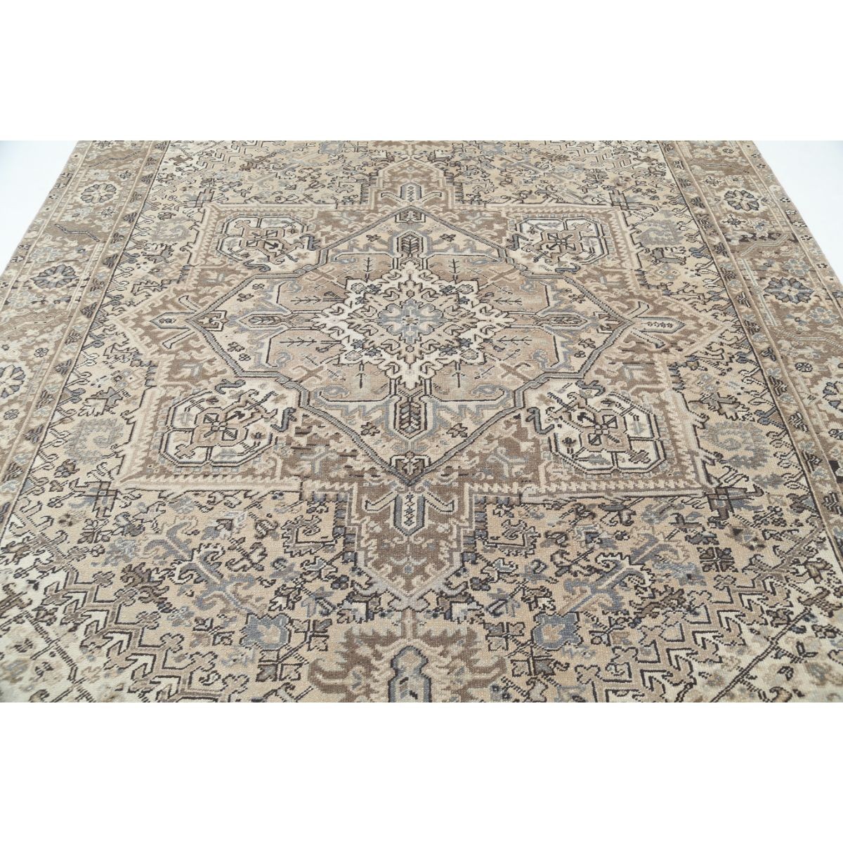 Vintage 8x12 Handmade Double Knotted Washable Wool Rug - Soft Hues