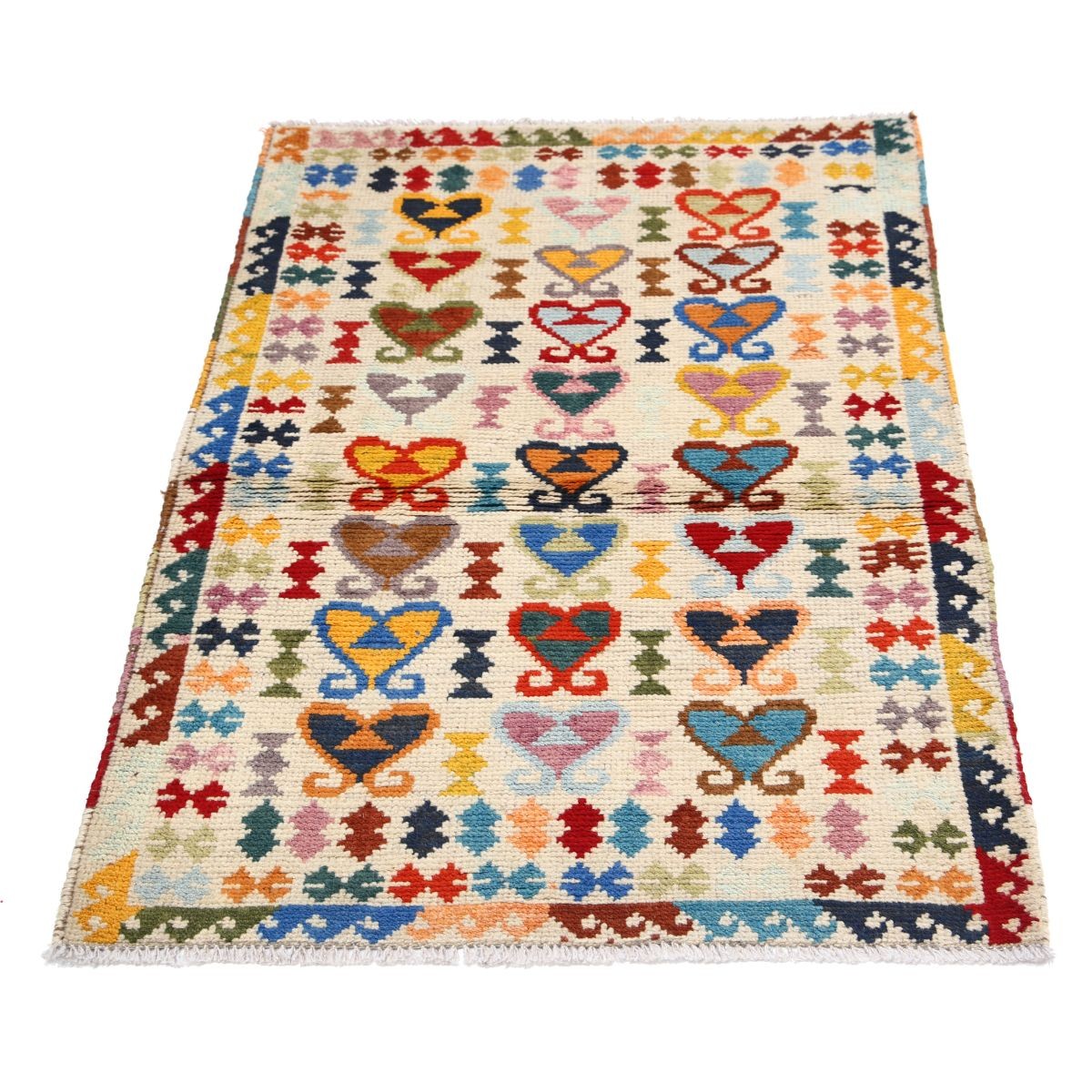 Revival 3x4 Handmade Double Knotted Washable Wool Rug - Colorful