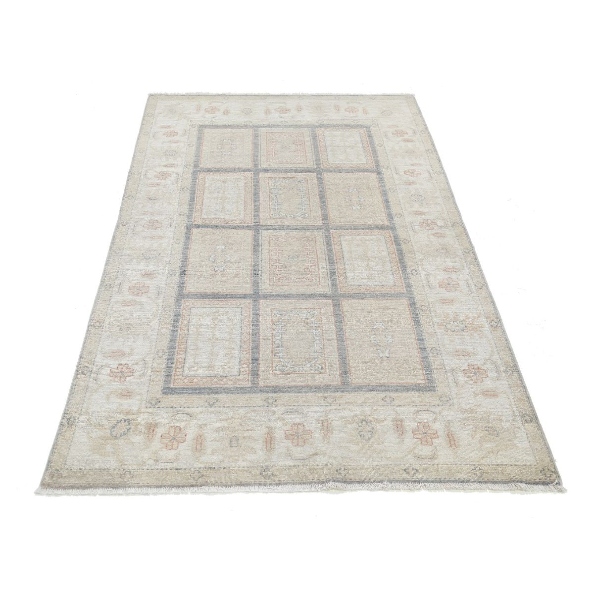 Bakhtiari 4x6 Hand-Knotted Washable Wool Rug - Soft Hues