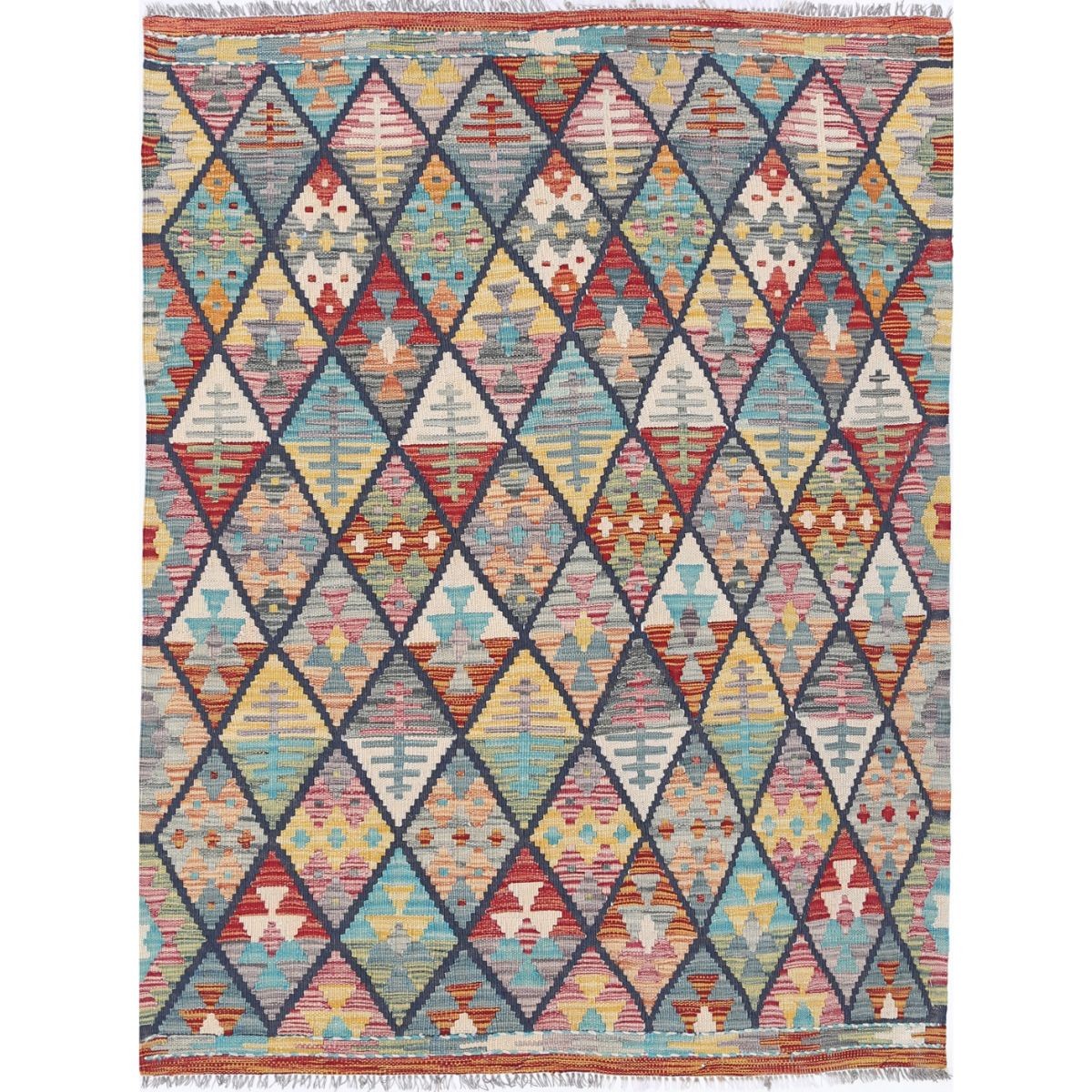 Maimana 4x6 Hand Woven Washable Wool Rug - Colorful