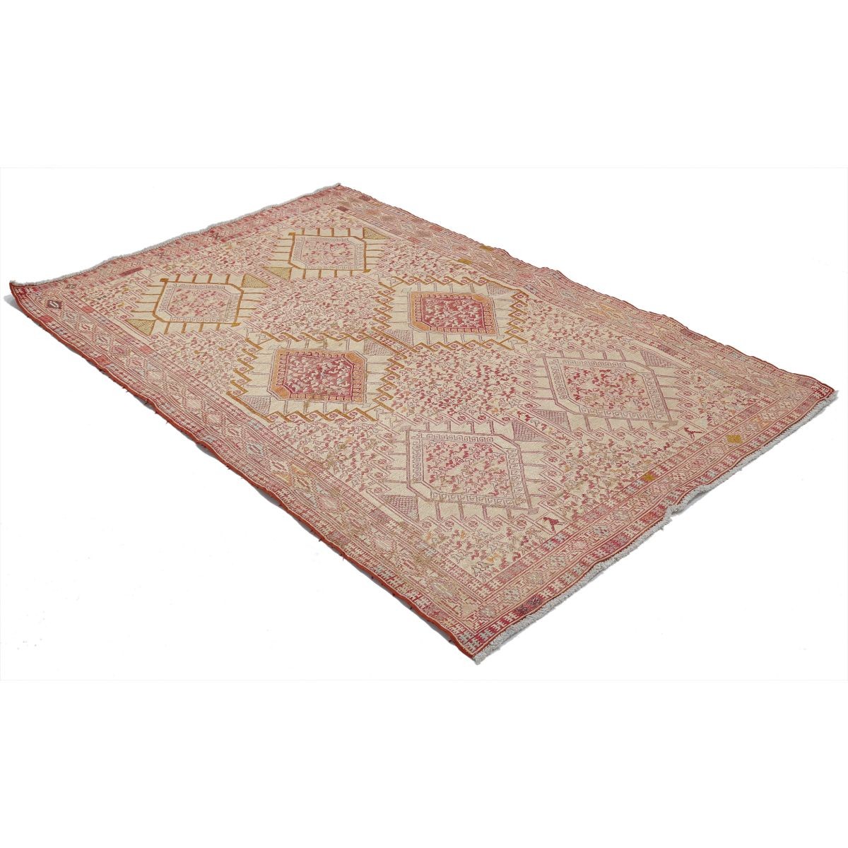 Silki 4x6 Hand Woven Washable Silk Rug - Colorful