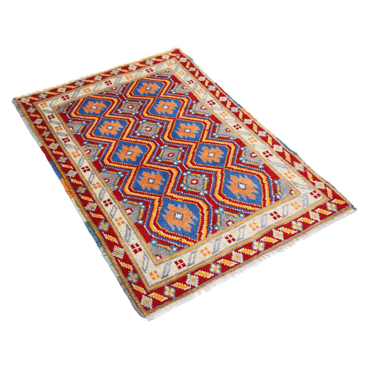 Revival 3x4 Handmade Double Knotted Washable Wool Rug - Colorful