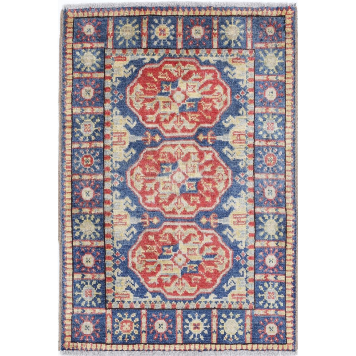 Revival 2x3 Handmade Double Knotted Washable Wool Rug - Colorful