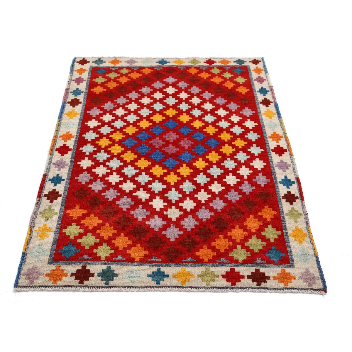 Revival 3x5 Handmade Double Knotted Washable Wool Rug - Colorful