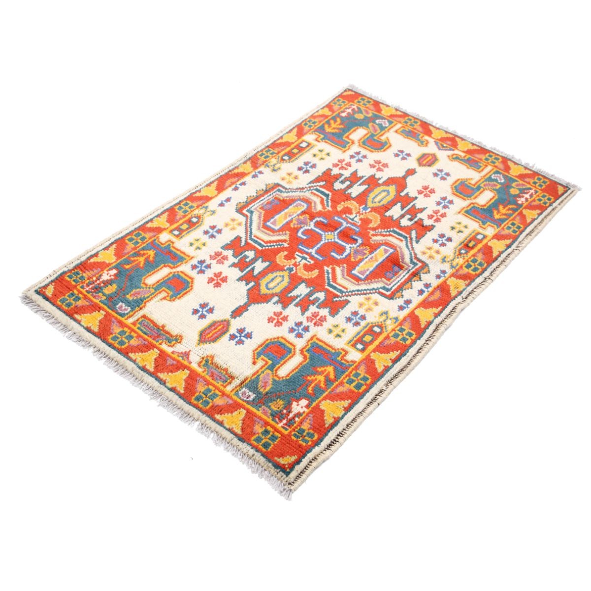 Revival 3x4 Handmade Double Knotted Washable Wool Rug - Colorful