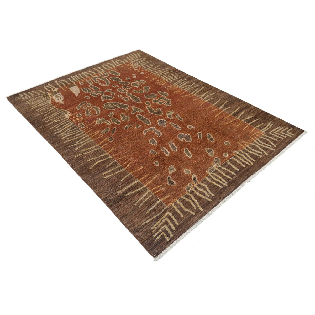 Modcar 5x7 Handmade Double Knotted Washable Wool Rug - Colorful