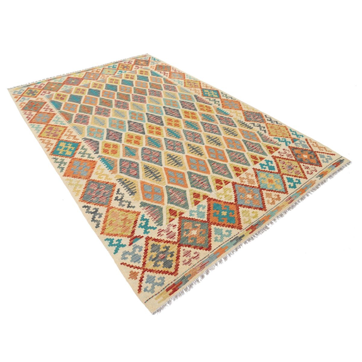 Maimana 7x10 Hand Woven Washable Wool Rug - Colorful