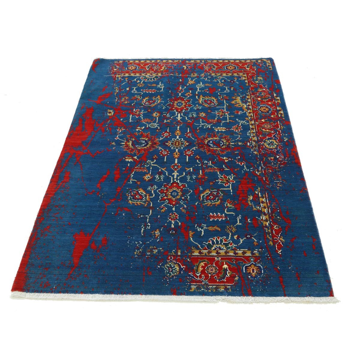 Gulshan 4x6 Machine-Made Washable Wool Rug - Colorful