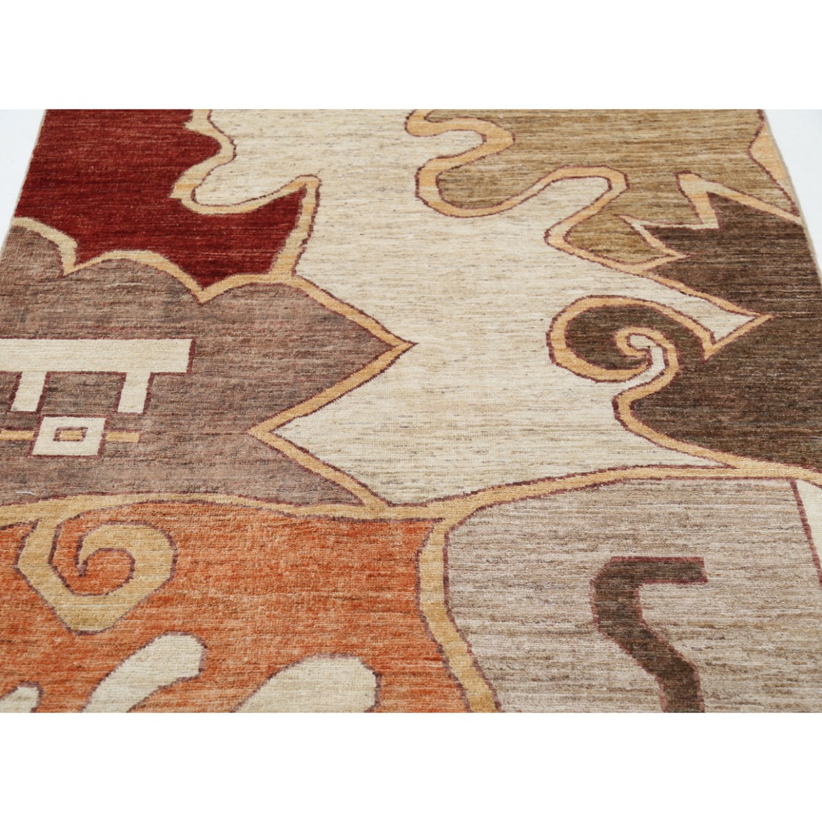 Modcar 4x6 Handmade Double Knotted Washable Wool Rug - Colorful