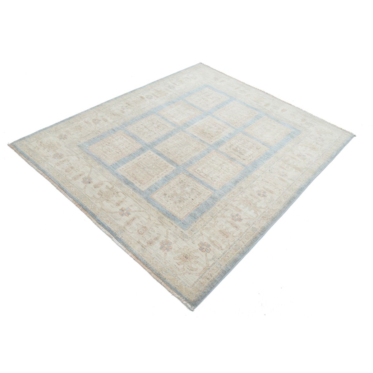 Bakhtiari 5x6 Handmade Double Knotted Washable Wool Rug - Soft Hues