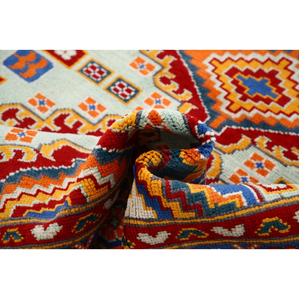 Revival 5x7 Handmade Double Knotted Washable Wool Rug - Colorful