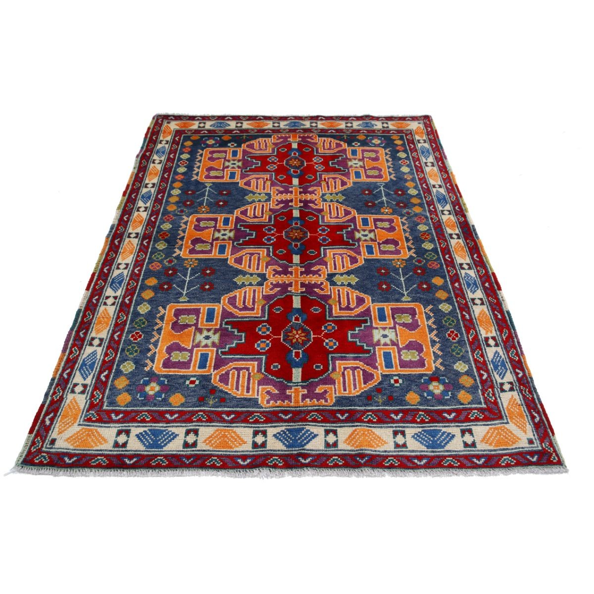 Revival 5x6 Handmade Double Knotted Washable Wool Rug - Colorful