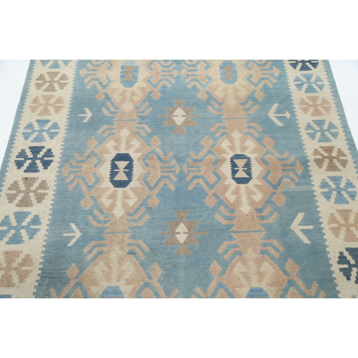 Kafkaas 5x7 Hand Woven Washable Wool Rug - Soft Hues