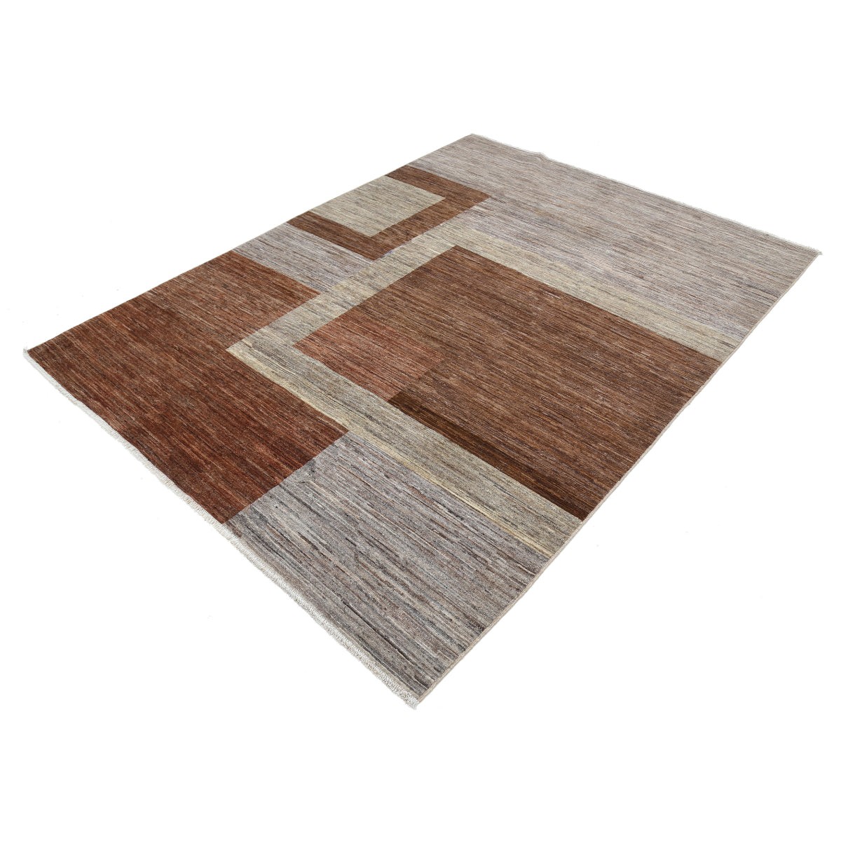 Modcar 6x8 Handmade Double Knotted Washable Wool Rug - Colorful