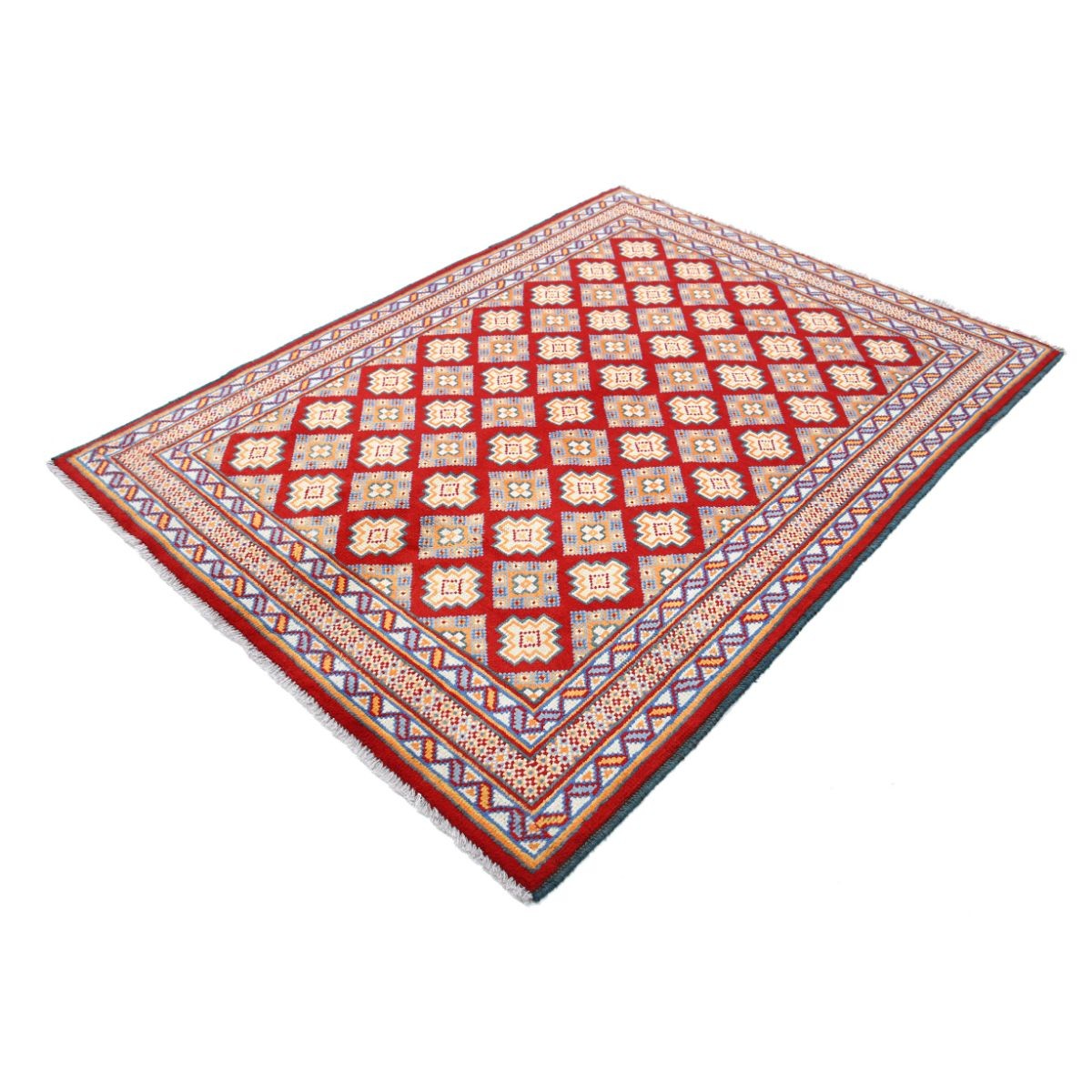 Revival 5x7 Handmade Double Knotted Washable Wool Rug - Colorful