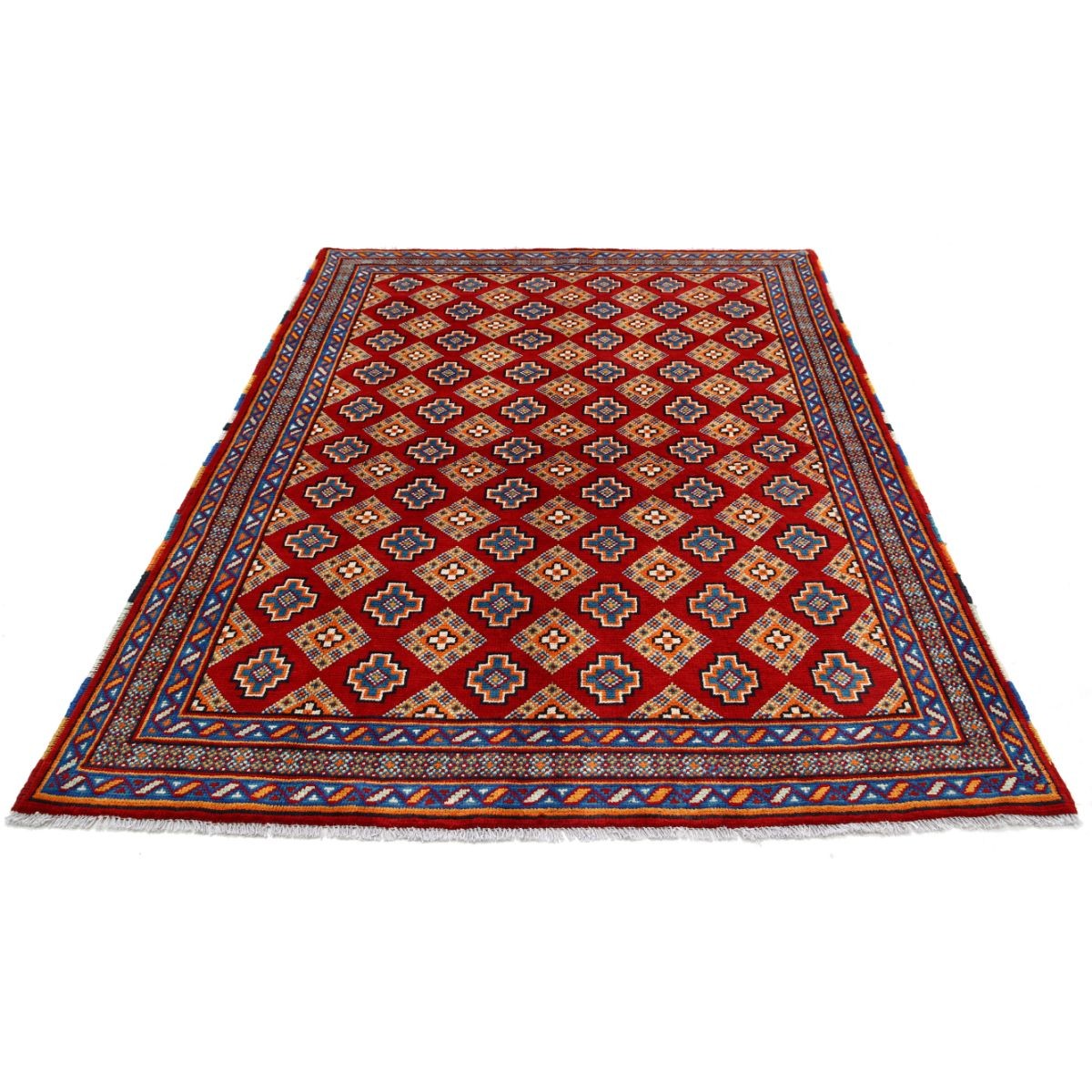 Revival 6x8 Handmade Double Knotted Washable Wool Rug - Colorful