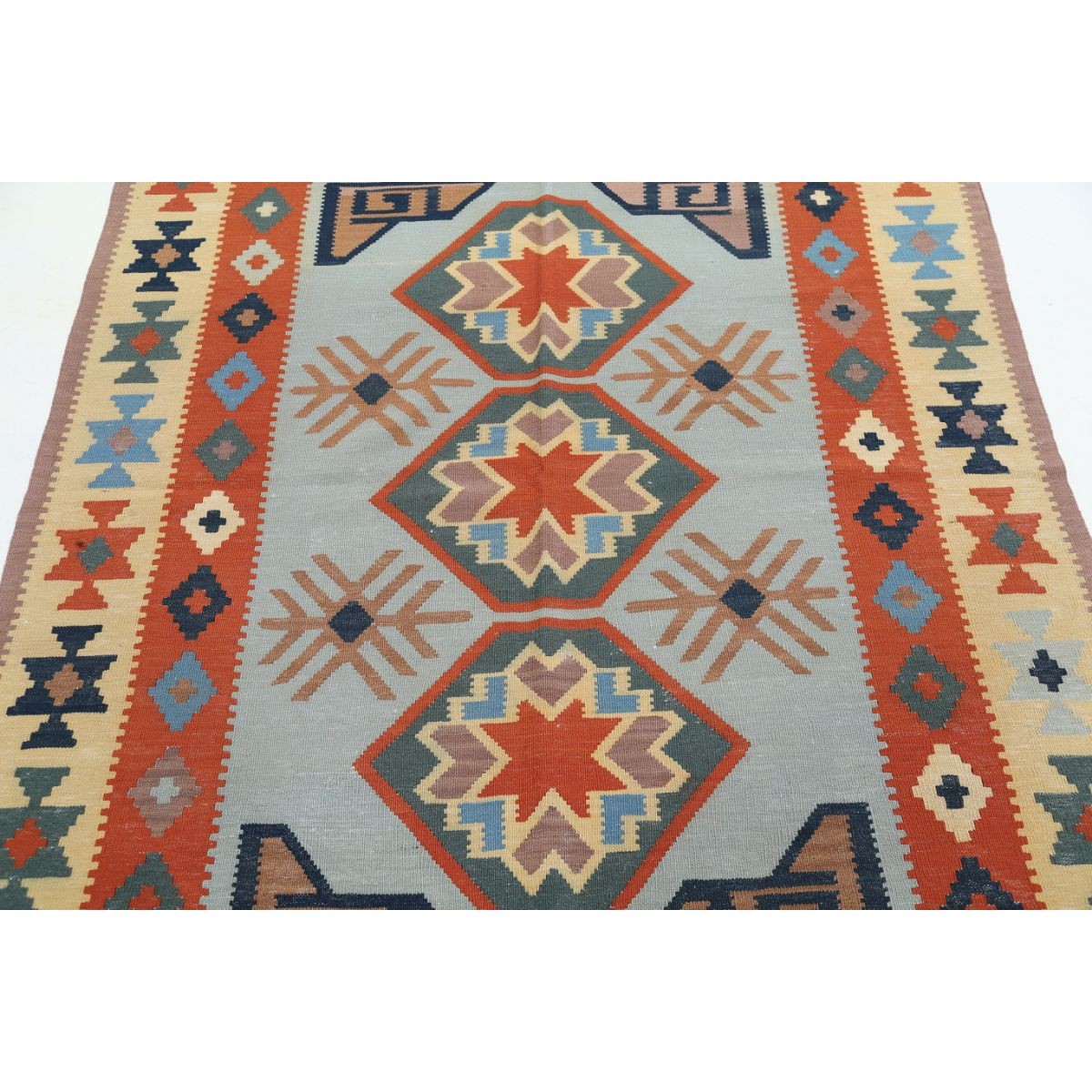 Kafkaas 5x7 Hand Woven Washable Wool Rug - Colorful