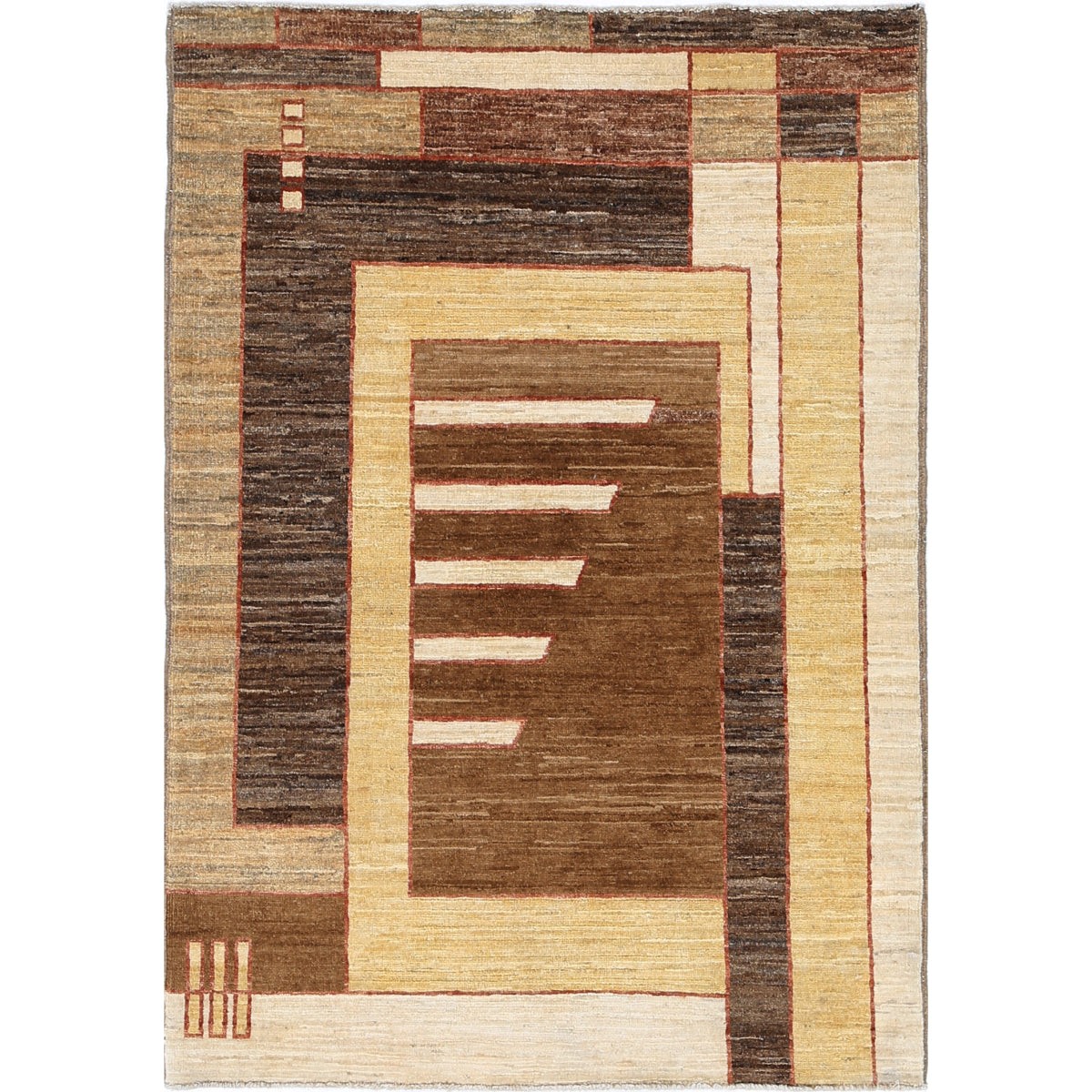 Modcar 3x5 Handmade Double Knotted Washable Wool Rug - Colorful
