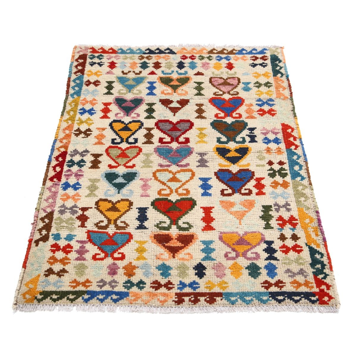 Revival 3x4 Handmade Double Knotted Washable Wool Rug - Colorful