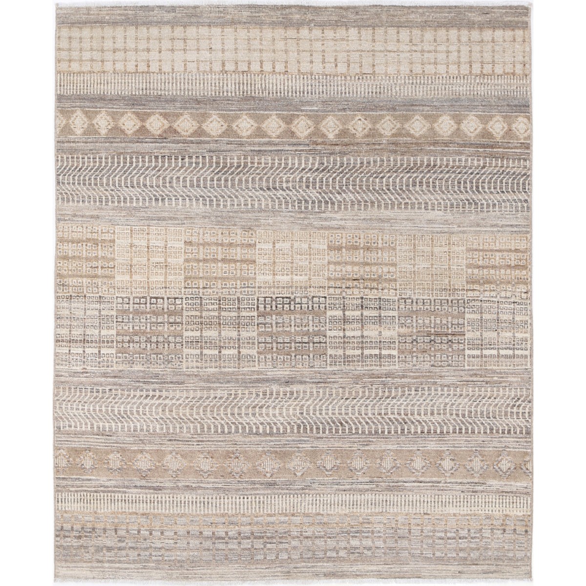 Modcar 5x6 Handmade Double Knotted Washable Wool Rug - Colorful