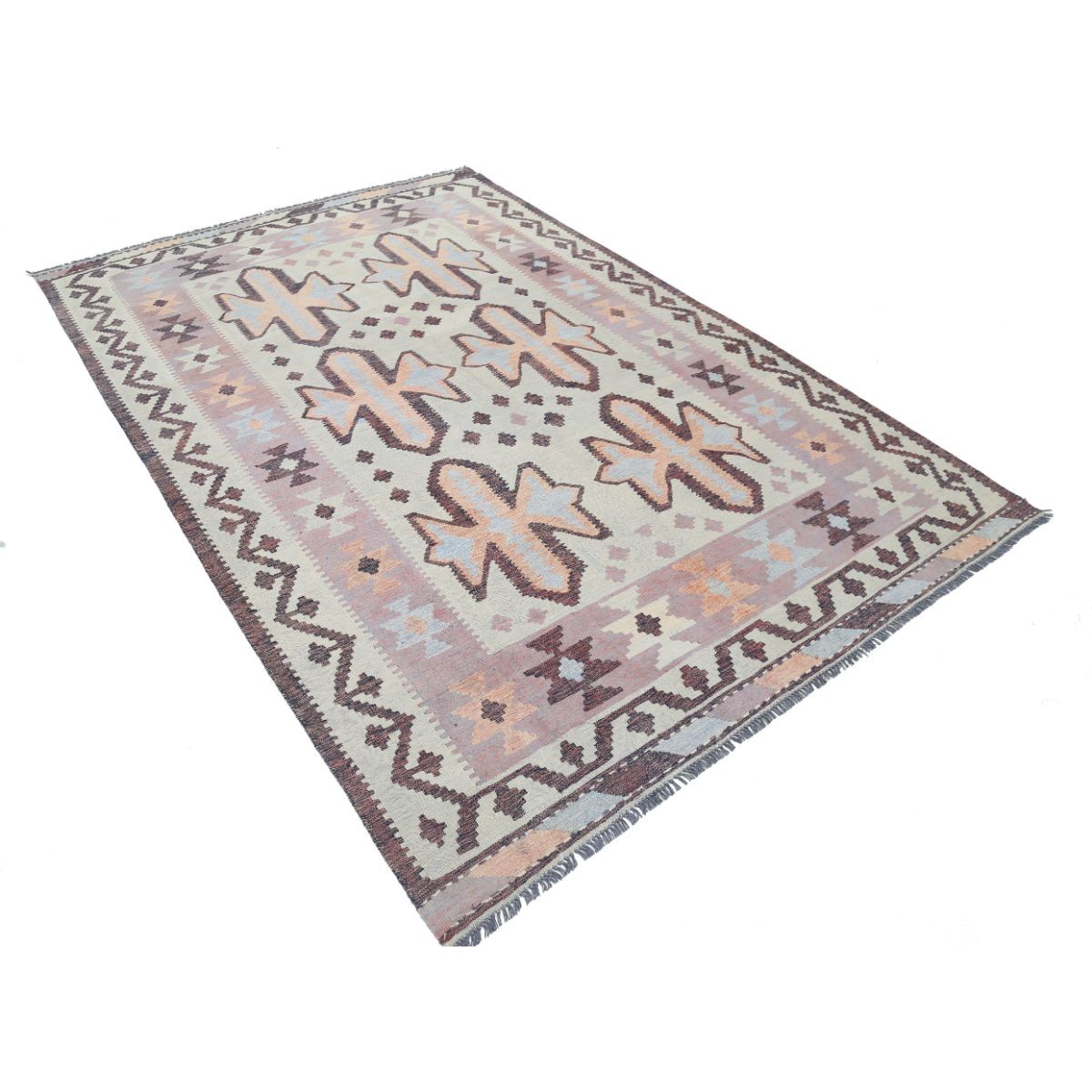 Kafkaas 6x9 Hand Woven Washable Wool Rug - Colorful