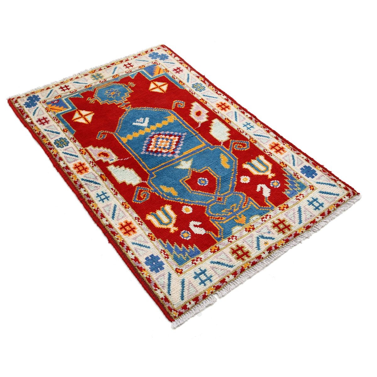 Revival 3x4 Handmade Double Knotted Washable Wool Rug - Colorful