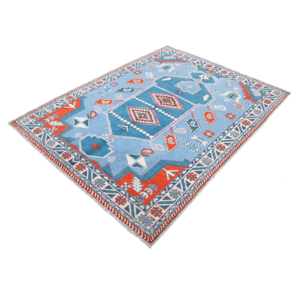 Revival 5x6 Handmade Double Knotted Washable Wool Rug - Colorful