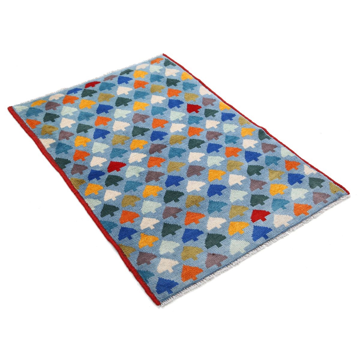 Revival 3x4 Handmade Double Knotted Washable Wool Rug - Colorful