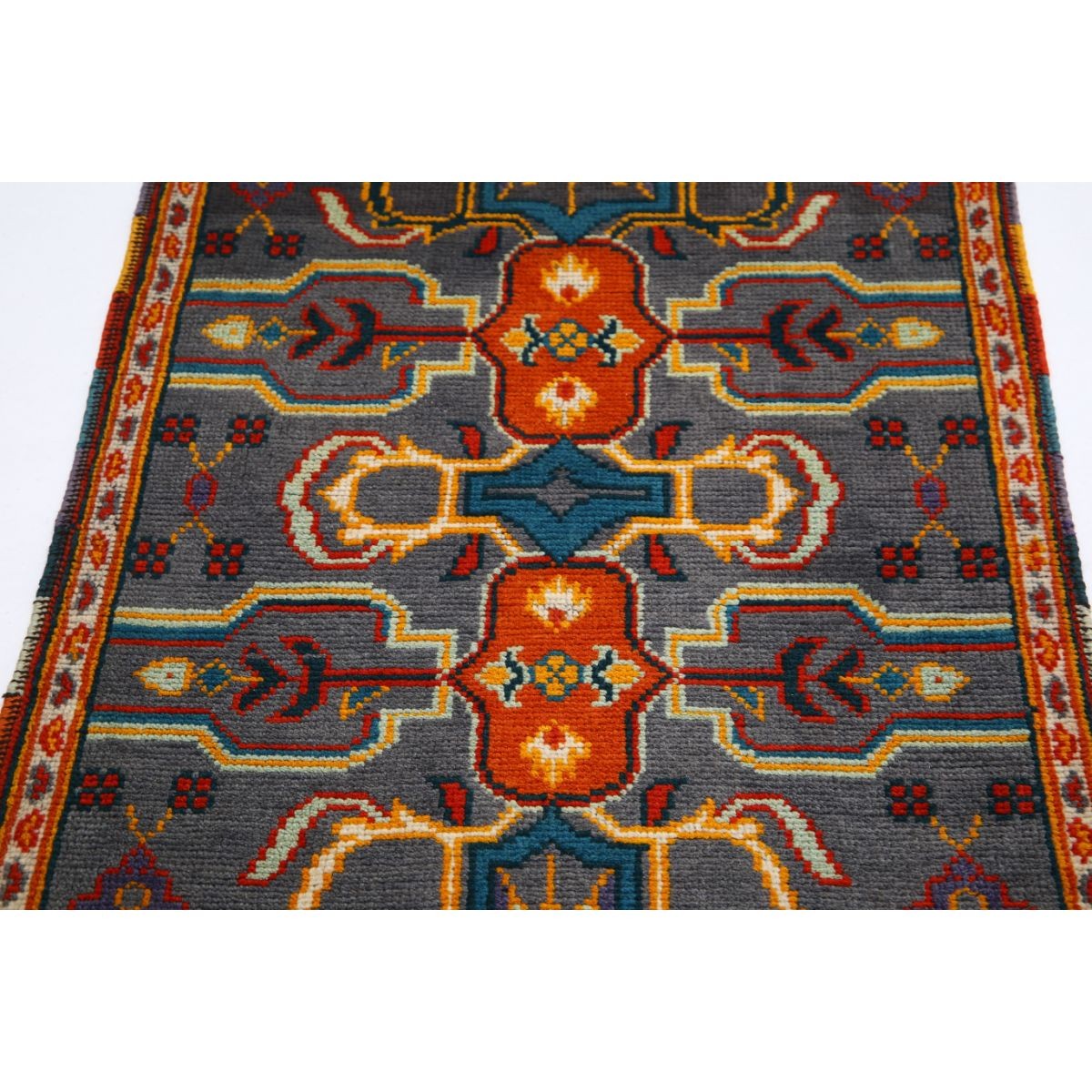 Revival 3x4 Handmade Double Knotted Washable Wool Rug - Colorful