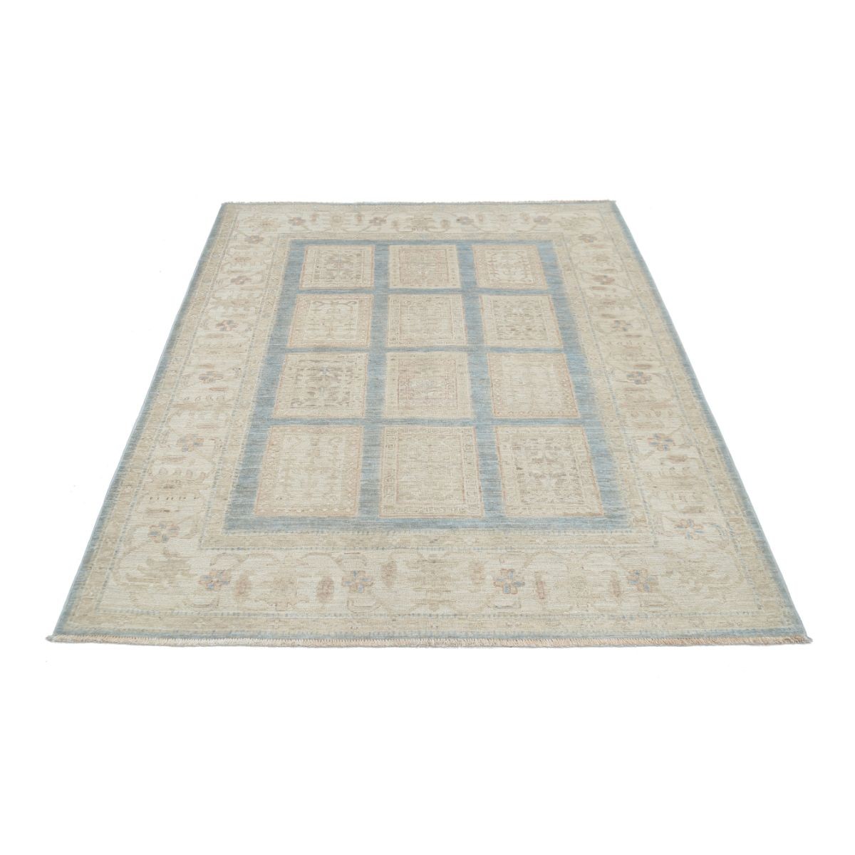 Bakhtiari 5x6 Handmade Double Knotted Washable Wool Rug - Soft Hues