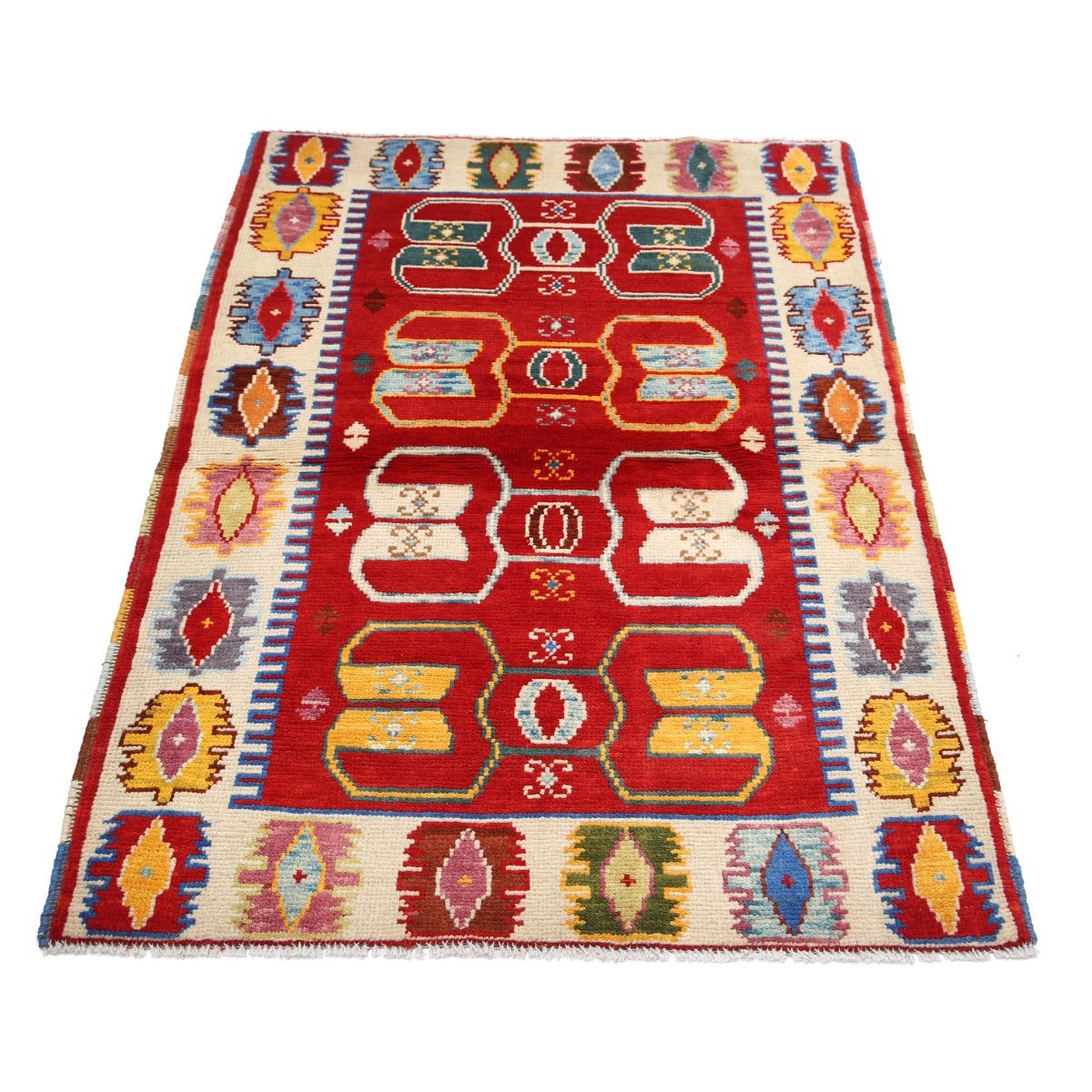 Revival 3x5 Handmade Double Knotted Washable Wool Rug - Colorful