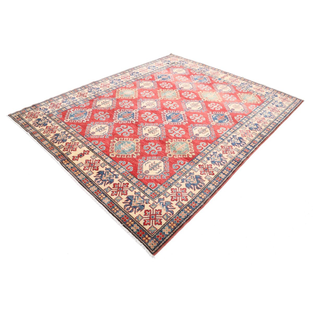 Kazak 7x9 Handmade Double Knotted Washable Wool Rug - Colorful