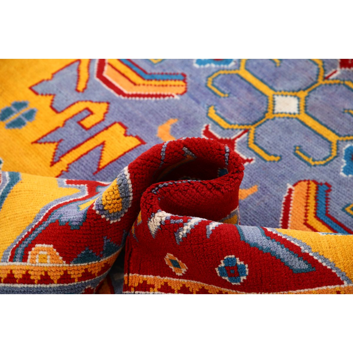 Revival 6x8 Handmade Double Knotted Washable Wool Rug - Colorful