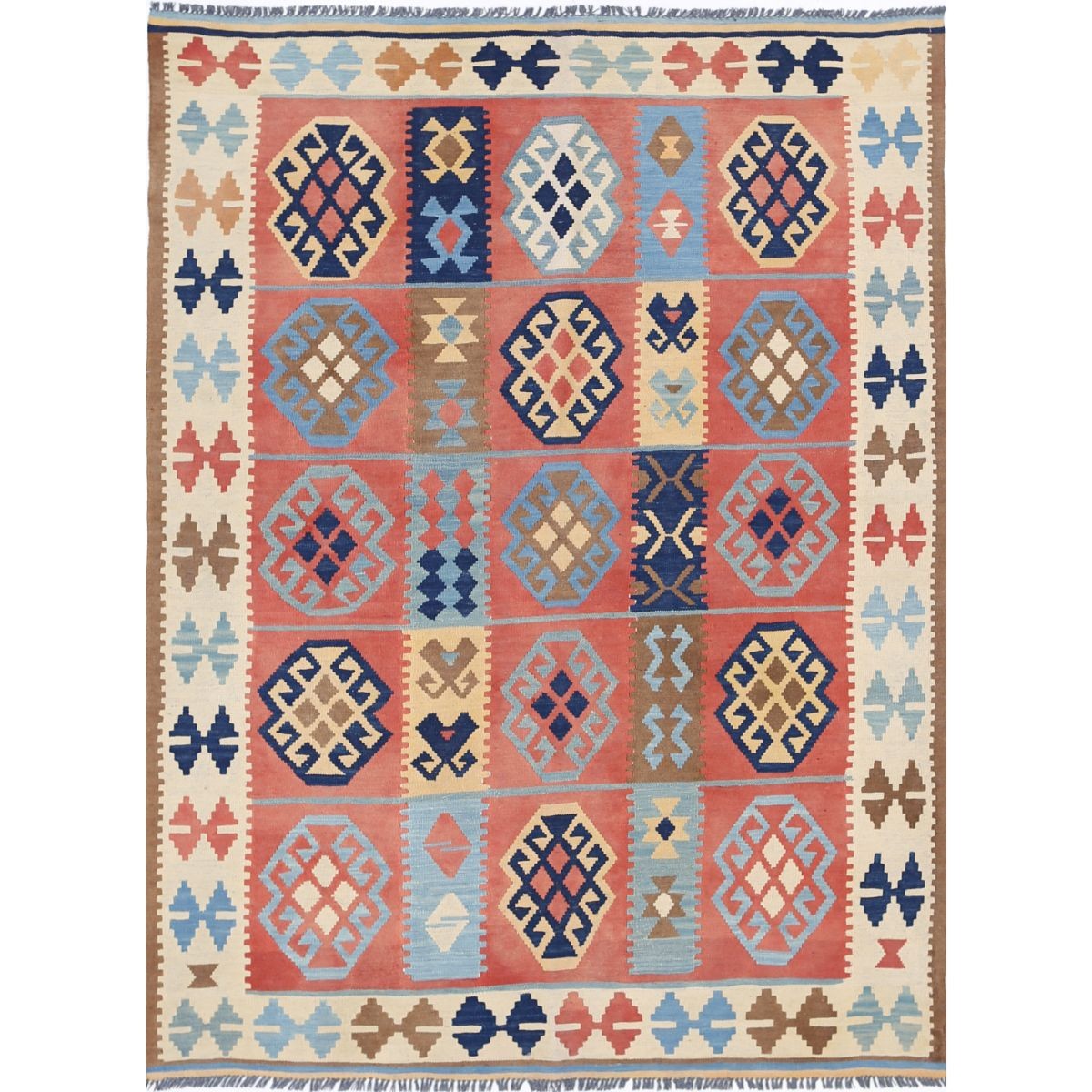 Kafkaas 5x7 Hand Woven Washable Wool Rug - Colorful