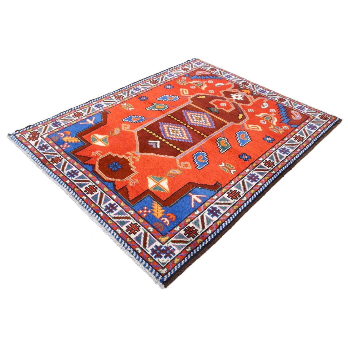 Revival 5x6 Handmade Double Knotted Washable Wool Rug - Colorful