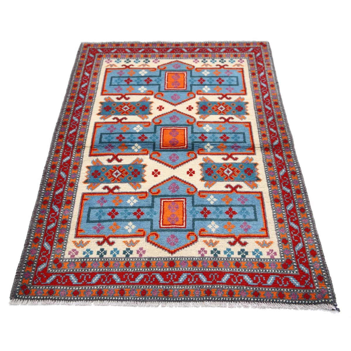 Revival 3x5 Handmade Double Knotted Washable Wool Rug - Colorful