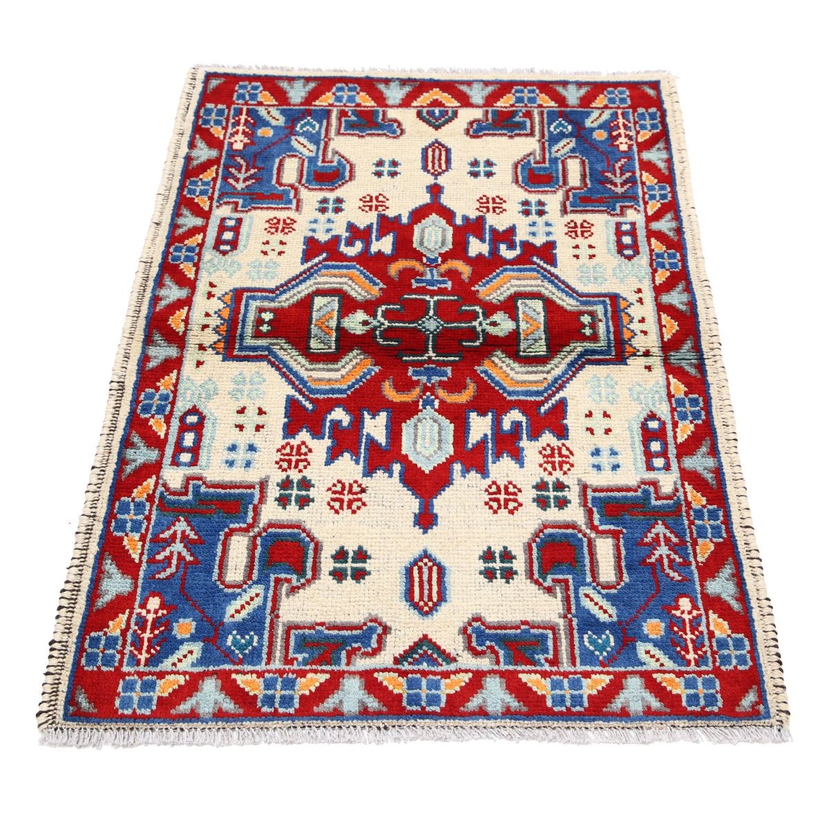 Revival 3x4 Handmade Double Knotted Washable Wool Rug - Colorful